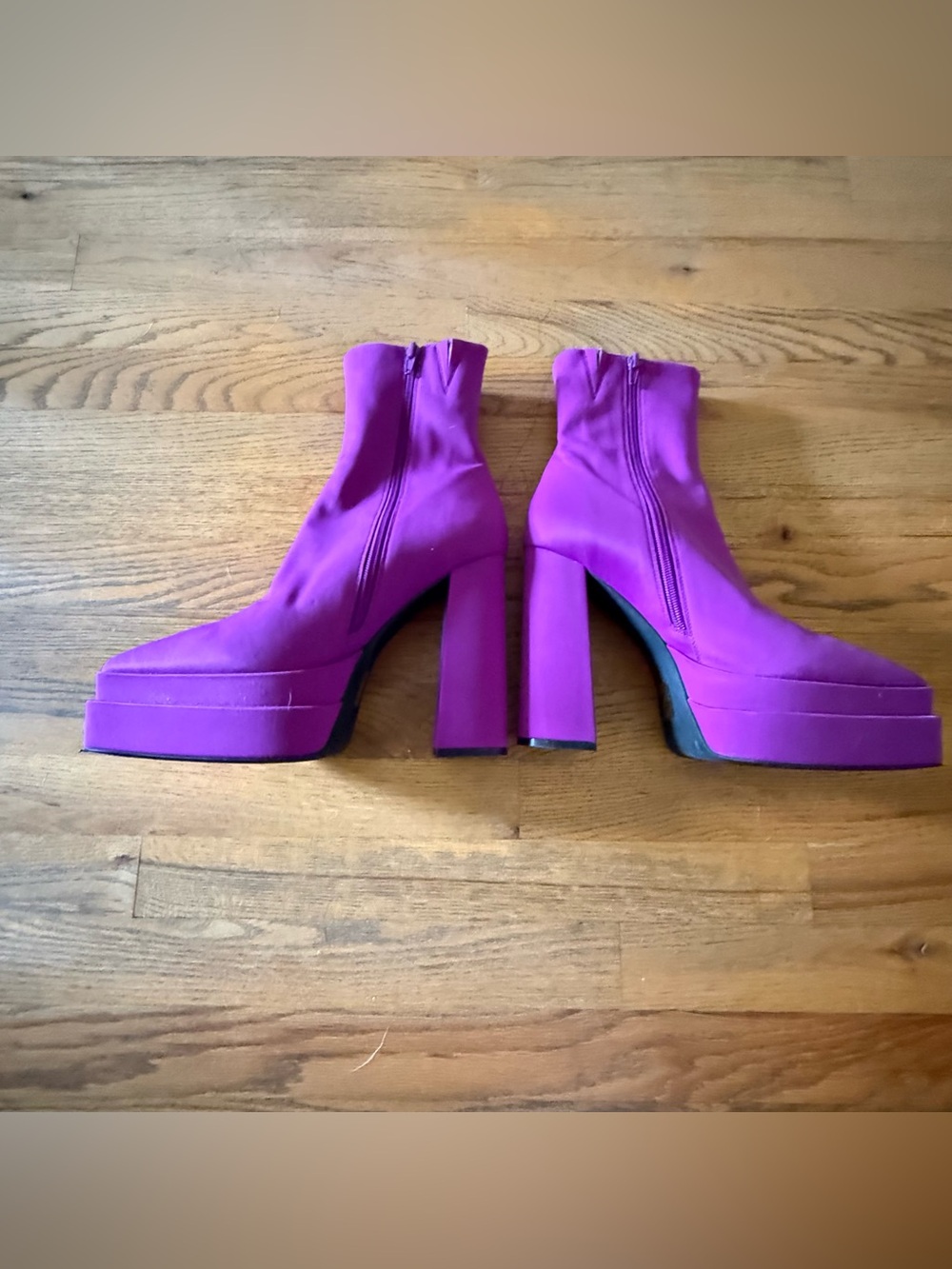 Free People x Jeffrey Campbell Purple Platform Pointed Toe Ankle Boots Size 10 - Picture 3 of 5